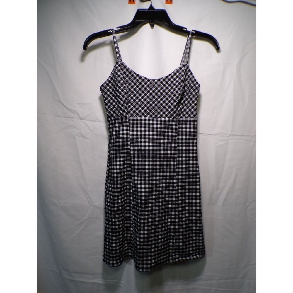 FOREVER 21 Women's Black White Gingham Sundress Small Spaghetti Straps